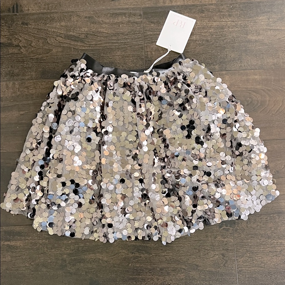NWT Rachel Parcell Silver Sequin Skirt